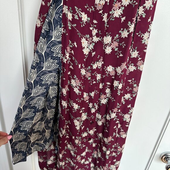 Cinq à Sept Nathalia Combo Maxi Silk Dress Sz 2 Floral Print Allover - Picture 5 of 10